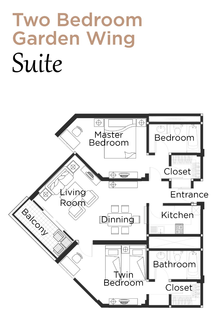 Layout Garden Wing Suite Two Bedroom