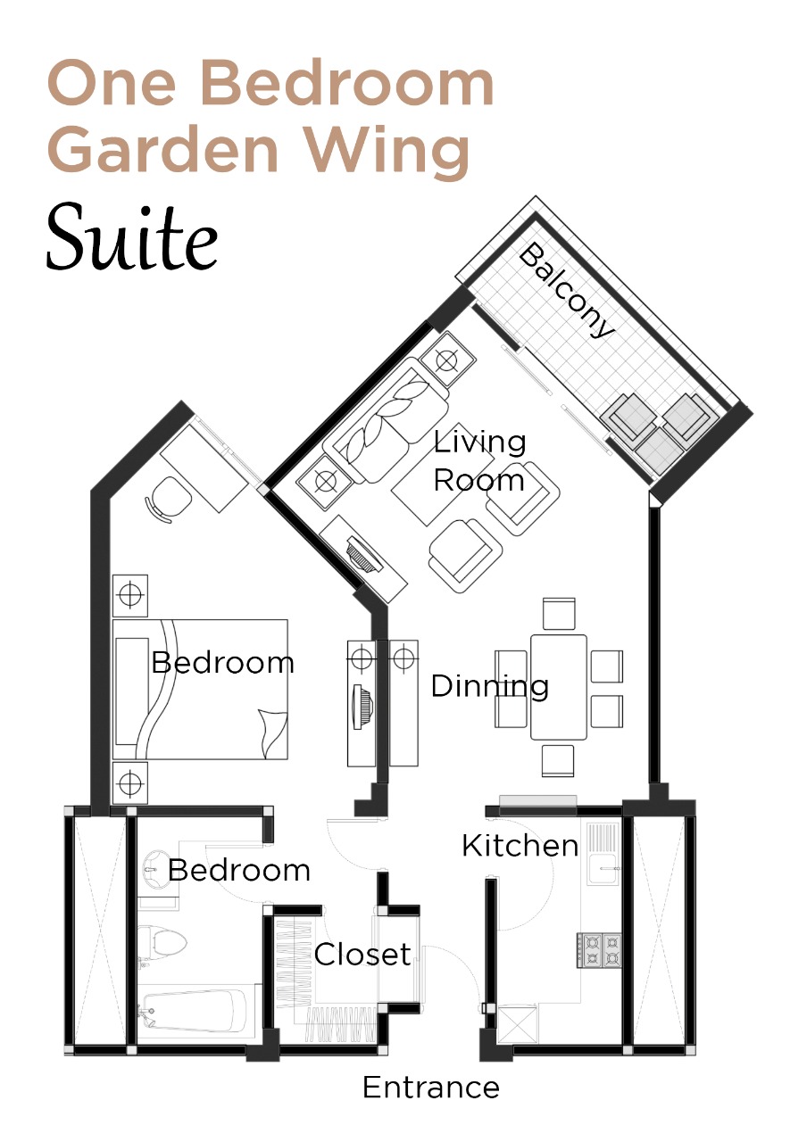 Layout Garden Wing Suite One Bedroom