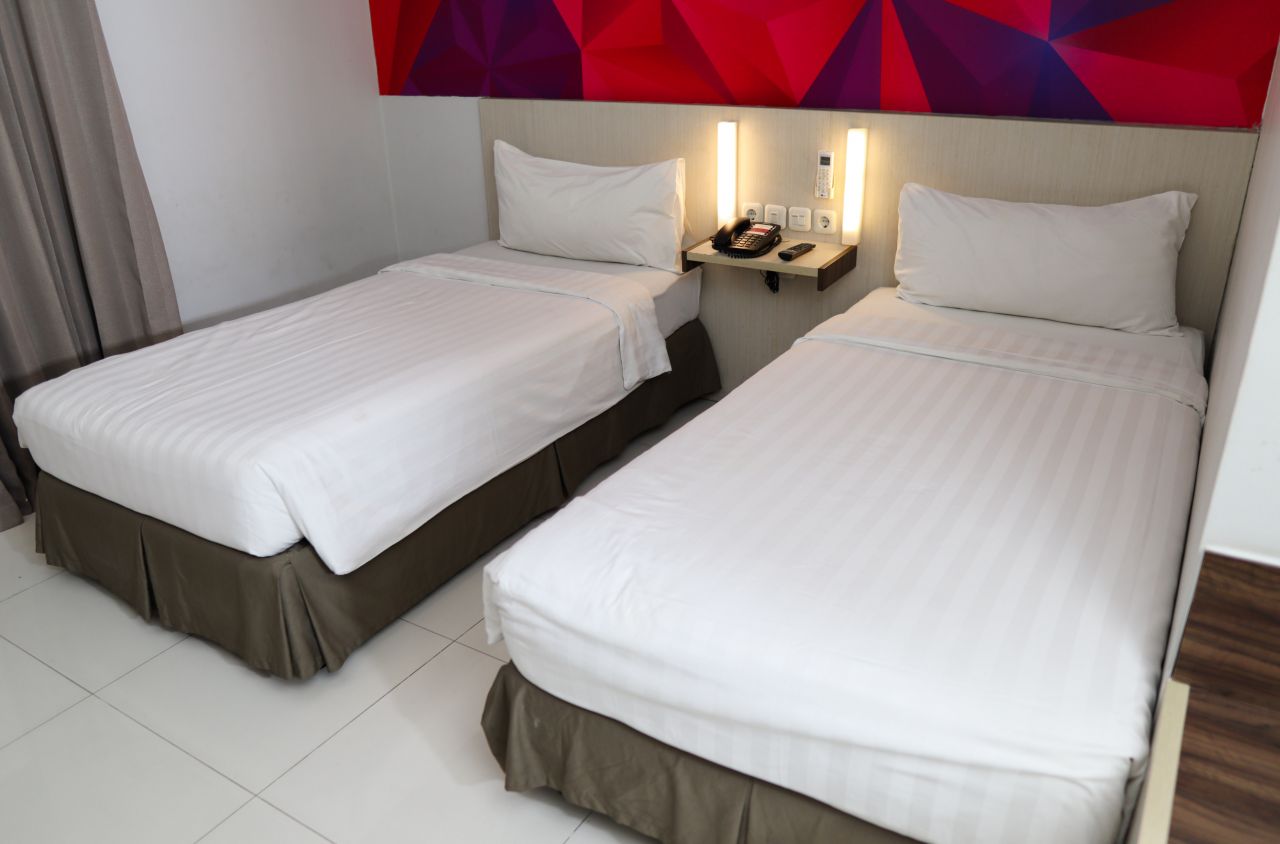 Twin bed set up 